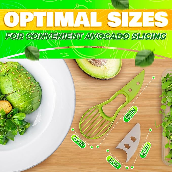 Avocado Slicer Tool 3 in 1, Peeler and Pit Remover, Durable Plastic