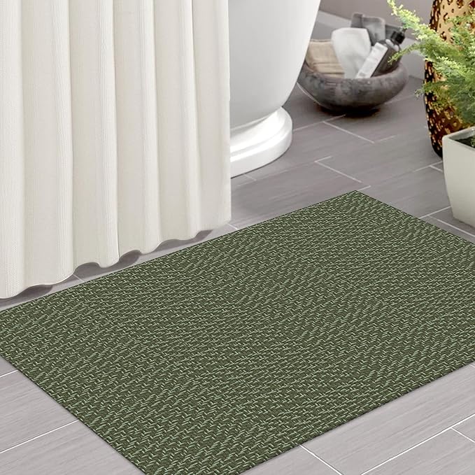 IOHOUZE Small Area Rug 2x3 Washable Woven Rugs for Entryway Non Slip Rubber Backed Front Door Rugs Indoor Doormat Throw Rug Floor Carpet for Entrance Kitchen, Olive Green/Dusty Green