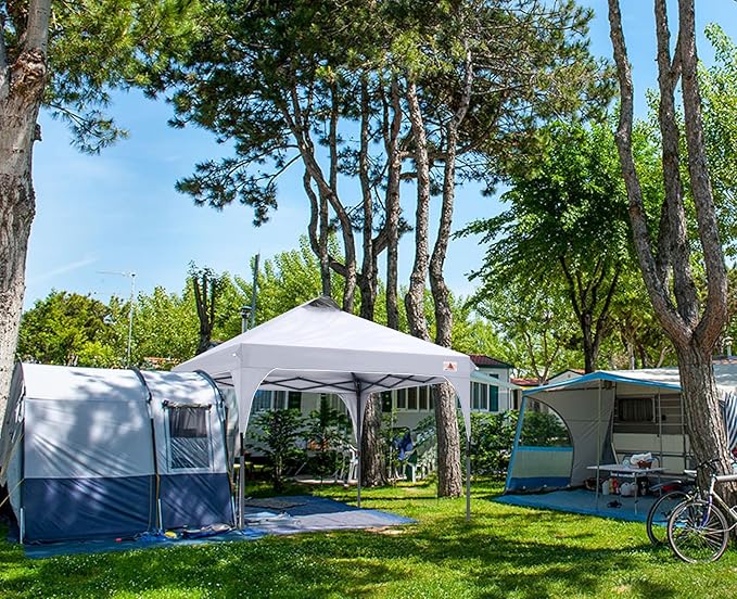 ABCCANOPY Outdoor Pop up Canopy Tent, 8x8 Instant Portable Canopy for Camping, Beach, Backyard,White