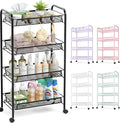 TOOLF 4-Tier Rolling Cart, Metal Utility Cart
