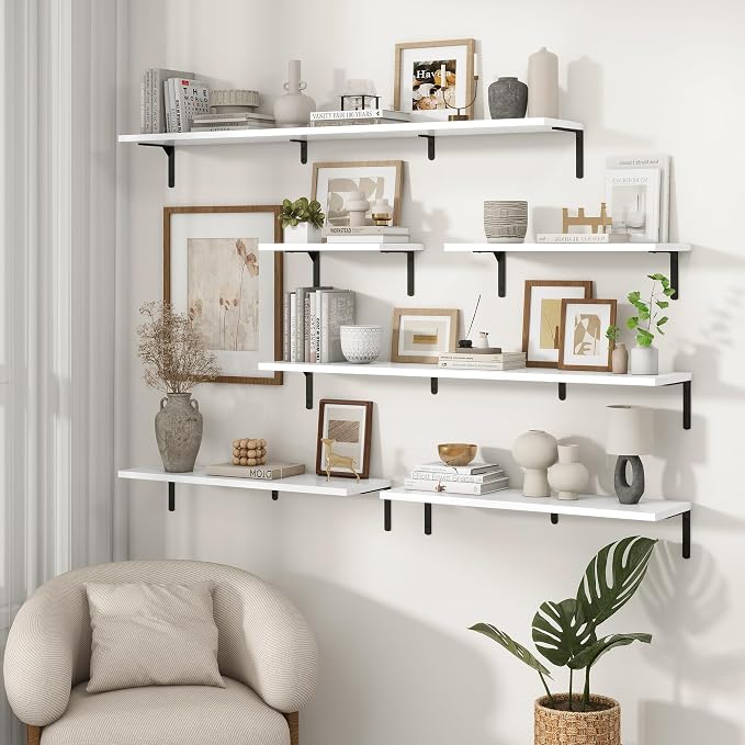 Fun Memories Deep Floating Shelves, 55W x 8D Floating Shelves Set of 2