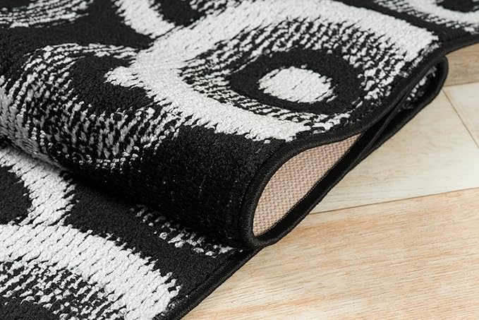 Custom Size Black Hallway Runner Rug | Cut to Length 2'3" x 10' (Runner) | Non-Slip & Machine Washable | REMNAZ