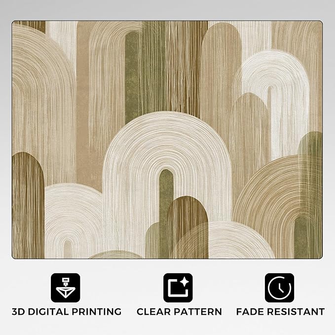 Abstract Geometry Rugs for Home Decor, 4x6 ft, Minimalist Geo Arched Area Rugs for Living Room, Soft Non Slip Washable Mid Century Modern Carpet Bedroom Decorations Dt-Ghf-19