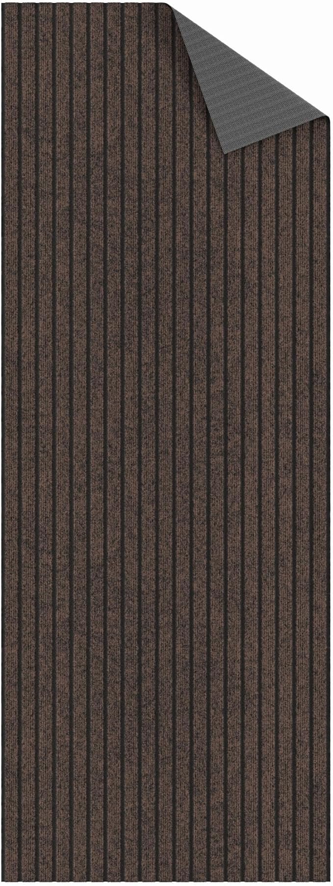 Ottomanson 2'7" x 48' Hallway Runner with Scraper Pile - Extra Durable Non-Slip Rug Mat for Indoor & Outdoor Use - Ideal for Kitchen, Entryway & Garage - High-Traffic Carpet, Brown