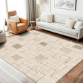 Geometric Rug, Washable 6x9 Rug for Living Room, Modern Abstract Patterned Indoor Carpet, Geometric Decor for Home, Bedroom, Soft Non Slip Thin Design FER61
