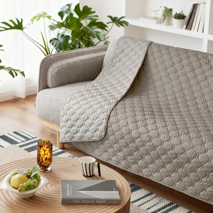 gogobunny 100% Double Sided Waterproof Dog Blanket Soft Pet Bed Cover Reversible Protect Furniture Couch Sofa Car for Puppy Large Dog Cat (Dark Stone/Light Stone, 68x82 Inch (Pack of 1))