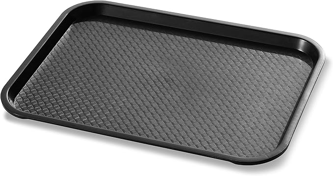 New Star Foodservice 24333 Fast Food Tray, 10.5 x 13.5, Black, Set of 12