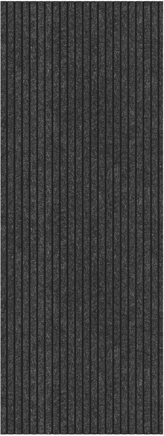Ottomanson 2'7" x 32' Hallway Runner with Scraper Pile - Extra Durable Non-Slip Rug Mat for Indoor & Outdoor Use - Ideal for Kitchen, Entryway & Garage - High-Traffic Carpet, Black