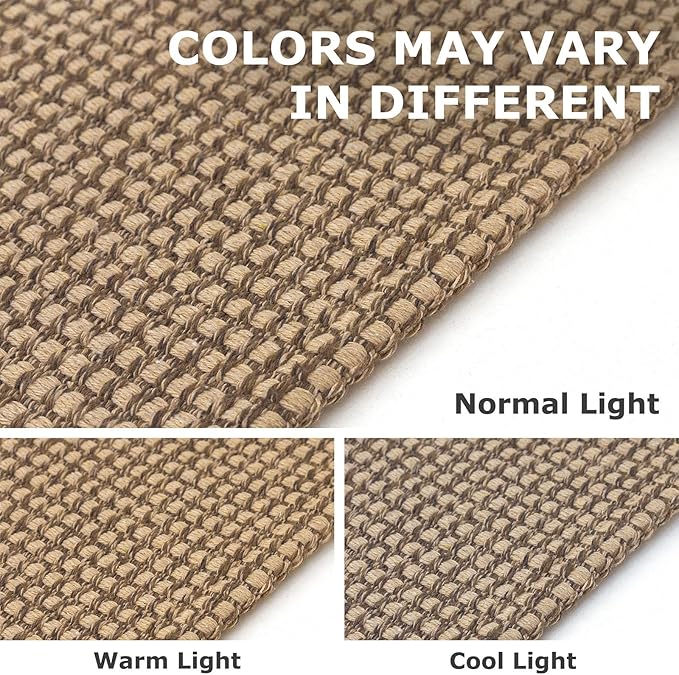 IOHOUZE Washable Exrea Long Hallway Runner Rug 3x18 Non Slip Rubber Backed Kitchen Runner Entryway Runner Indoor, Woven Rugs Floor Carpet for Kitchen Hall Entryway Stair, Orange/Tan/Brown