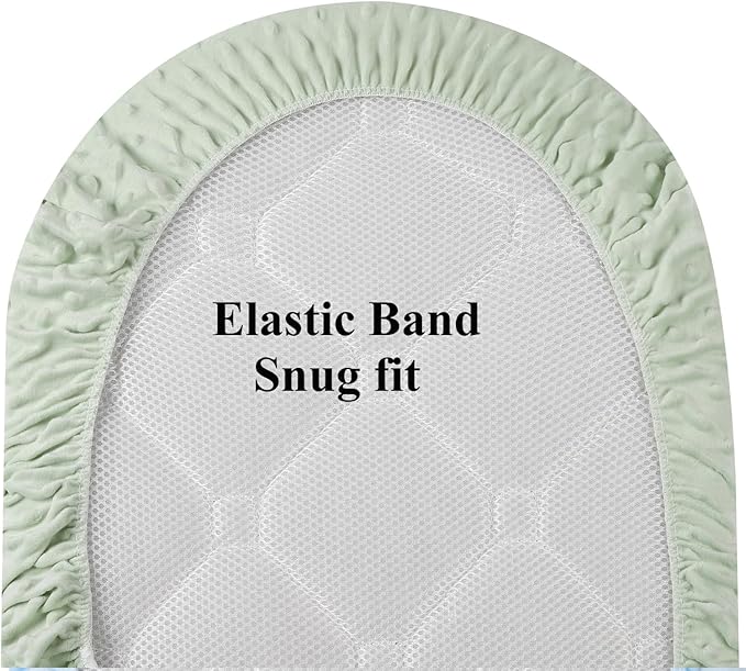 Dot Bassinet Sheet Set 2 Pack Stretch Fitted Cradle Sheets,Ultra Soft,Universal Fit Oval Rectangle Hourglass Pad/Mattress, for Baby Girls and Boys Light Green Dinosaur