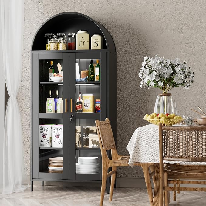 78.74'' H Tall Metal Arched Cabinet
