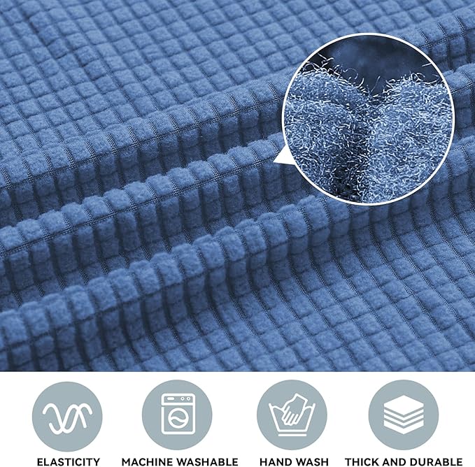 LURKA Stretch Oversized Sofa Slipcovers 1 Piece Couch Covers for 3 Cushion Couch Sofa Furniture Protector Full Sofa Covers with Elastic Bottom for Kids and Pet (X-Large, Blue)