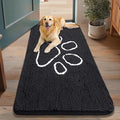 Smiry Dog Door Mat for Muddy Paws, Absorbent Dirt Trapper Non Slip Quick Dry Washable Chenille Mat for Mud Dogs, Entry Rug for Indoor and Outdoor (48x30 Inches, Black and White)