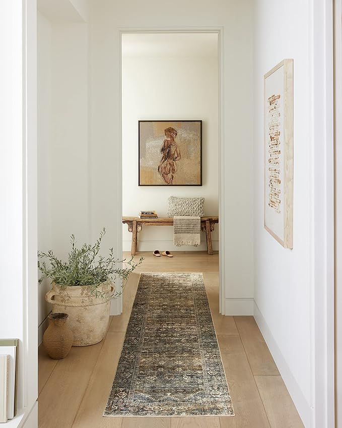 Loloi Amber Lewis Morgan Collection MOG-05 Spice/Lagoon 2'-3" x 9'-6" 38" Thick Runner Rug feat. CloudPile, Neutral, Room Décor, Vintage Inspired, Livingroom, Bedroom, Dining Area