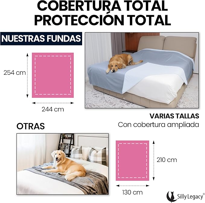 SILLY LEGACY Thin Reversible Waterproof Protective Cover or Liner for Bed or Couch (Twin Size, 90 x 55 inch), for Dogs and Cats, Babies; Incontinence, Dirt, Drool