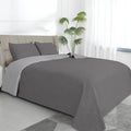 Easy-Going King Size Reversible Quilt Set with 1 Quilt and 2 Pillow Shams, Soft Bed Quilt Cover, Water Resistant Lightweight Microfiber Bedspread, Stain Resistant, Olive Leaf-Gray/Light Gray