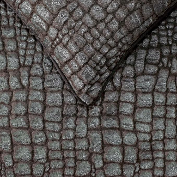 The HomeCentric King/Queen/Twin Blue & Grey Designer King 90"x18" Bed Runner with 2 Pillow Cover, Animal Mystery Bed Scarf on Silk Fabric - Animal Mystery