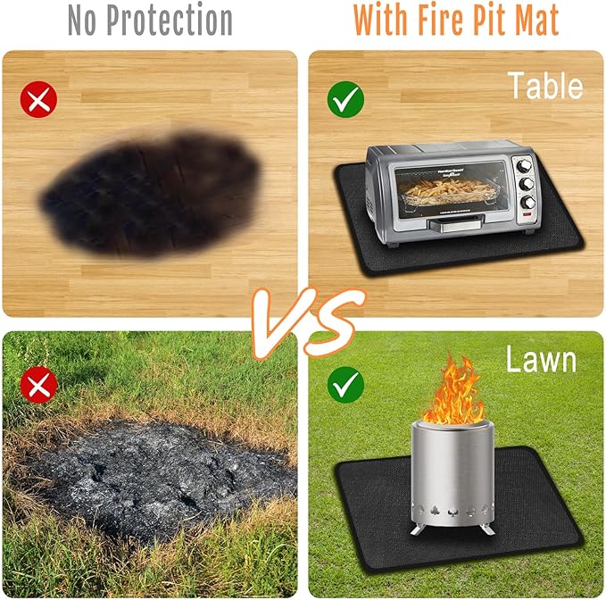 CowCity 24x18 Inch Heat Resistant Mat for Under Grill Tabletop