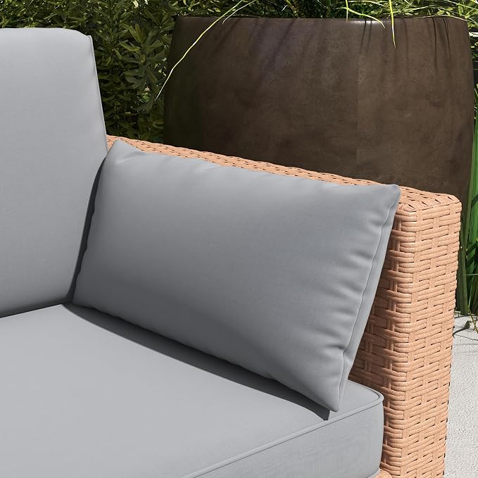 Outsunny Patio Couch PE Wicker Deep Seating Outdoor Sofa
