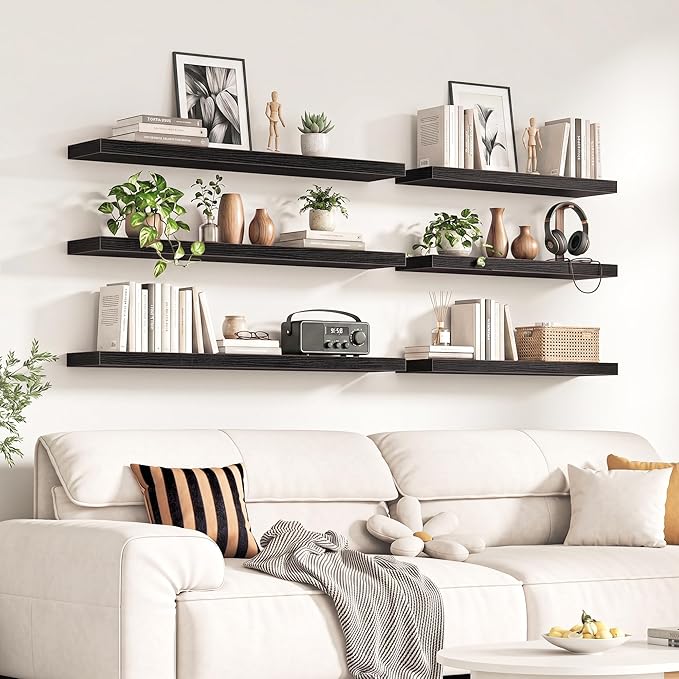Fun Memories 67Inch Long Floating Shelves, 8 Inch Deep Shelves