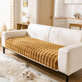 Faux Fur Couch Cover Fuzzy Soft Plush Thick Bubble Sofa Cover Luxury Sectional Couch Covers Luxury Anti-Slip Sofa Slipcover Washable Furniture Protector (Brown Yellow,36"x94")