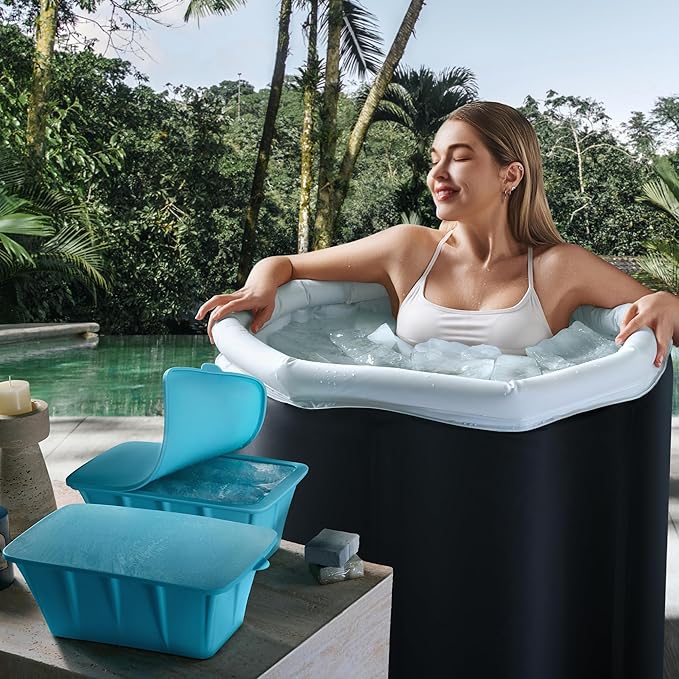 Extra Large Ice Block Mold For Ice Bath, Large Ice Mold for Freezer with Lids - Reusable, Silicone Ice Bath Accessories, Cold Plunge Giant, Ice Blocks for Chiller & Cold Therapy