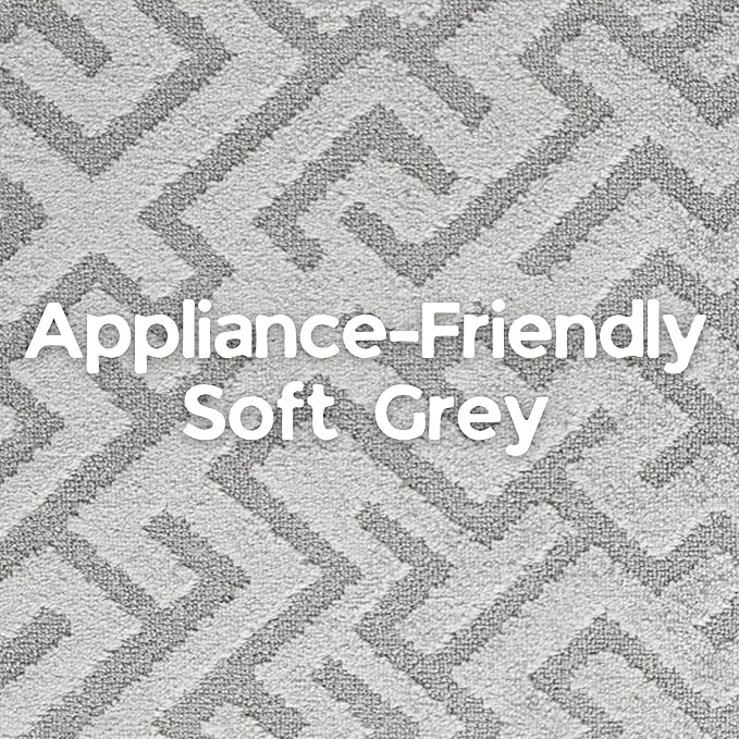 15ft Custom Hallway Rug - Deco Grey | Non-Slip Rubber Backed | Washable & Pet Friendly | Edge Bound