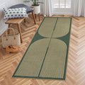 Lahome Modern Rainbow Easy Jute Entryway Runner Rug, Washable Carpet Runners for Hallway 6ft, Farmhouse Non Slip Stain Resistant Kitchen Mats for Floor Laundry Room Porch Bedroom, Dark Green