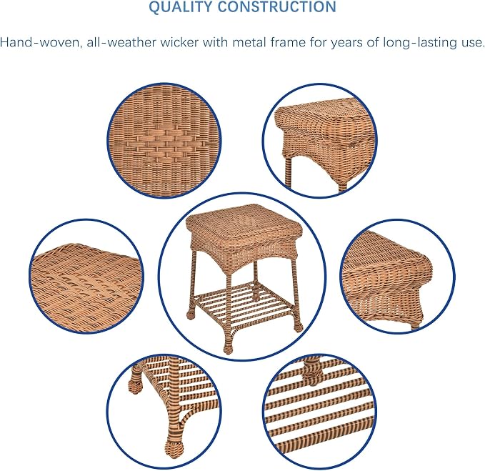 Jeco 3 Piece Rocker Wicker Chair Set