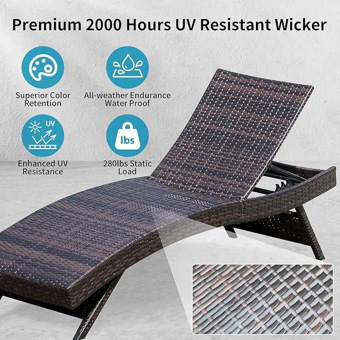 Set of Foldable Long Reclining Patio Seating Chairs, 2 Folding Chairs Patio