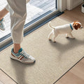 LEKEEPGO Door Mat 17"x29", Non Slip Door Mat Indoor Entrance, Rubber Backing Indoor Door mat Washable Absorbent Low-Profile Doormat Front Entryway Entry Resist Dirt Inside Door Mats, Khaki
