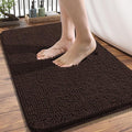 OLANLY Bathroom Rugs 34x21, Extra Soft Absorbent Chenille Bath Rugs, Rubber Backing Quick Dry, Machine Washable Bath Mats for Bathroom Floor, Tub and Shower, Home Decor Accessories, Brown