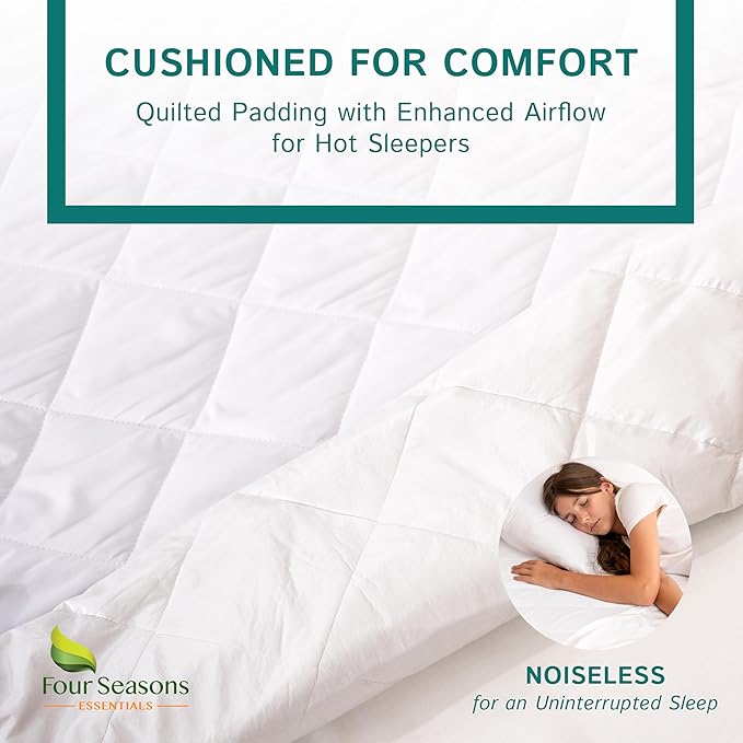 California King Size Waterproof Mattress Pad - Fitted Mattress Protector with Quilted Pillow Top Mattress Topper - Premium Quality Hypoallergenic Mattress Cover (72”x84”)