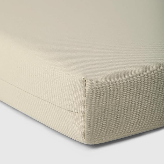 WestinTrends Solace Outdoor Patio Kitchen Dining Chair Square Seat Cushions Set of 4, 18 x 18, Beige