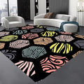 Large Living Room Area Rug 6x8ft,Modern Geometric Rugs, Multicolor Low Pile Farmhouse Carpet, Machine Washable & Non-Slip Non-Shedding for Classroom, Bedroom & Dorm