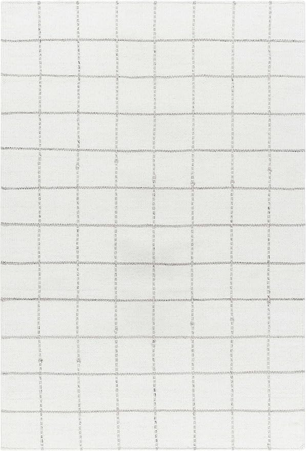 Mark&Day Wool Rugs, 4x6 Ishaq Cottage Off-White Area Rug, White Silver Carpet for Living Room, Bedroom or Kitchen (3'6" x 5'6")
