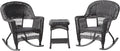 Jeco 3 Piece Rocker Wicker Chair Set