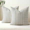 DWR Striped 3D Textured Weave Throw Pillow Covers 20x20 Set of 2, Polyester Cotton Blend in Black, Modern Farmhouse Decorative Pillow Cases for Couch Sofa Bed Living Room