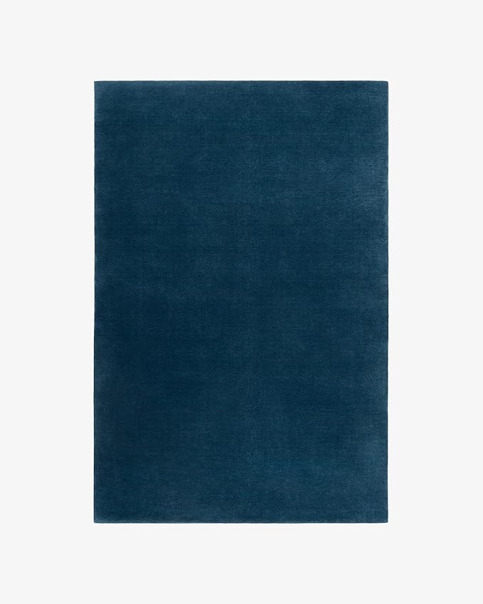 Hand-Tufted Wool Round Area Rug – Soft Premium Wool Carpet for Living Room, Bedroom & Home Décor – 13X13 ft| Deep Blue – Durable, Non-Slip Backing, Handcrafted Rug