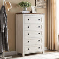 T4TREAM Farmhouse 5 Drawers Dresser Chests
