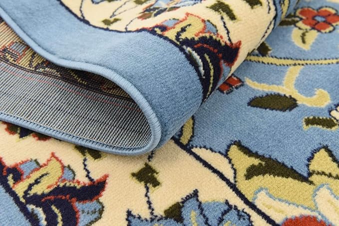 Unique Loom Espahan Collection Area Rug - Cape Cod (7' 10" Square, Blue/ Black)