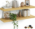 Fun Memories Floating Shelves for Wall, 32 Inch Set of 2 Rustic Wood Wall