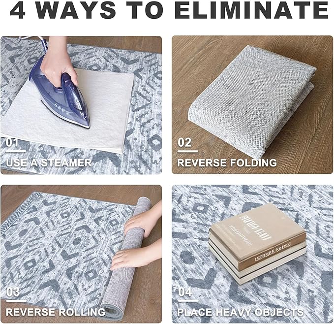 KILOCOCO Hallway Runner Rug 2.6'x8' Washable Printed Moroccan Runner Rugs Non Slip Entryway Rugs Soft Indoor Long Floor Rug for Bedroom Kitchen Living Room Geometric Boho Carpet Runners, Grey White