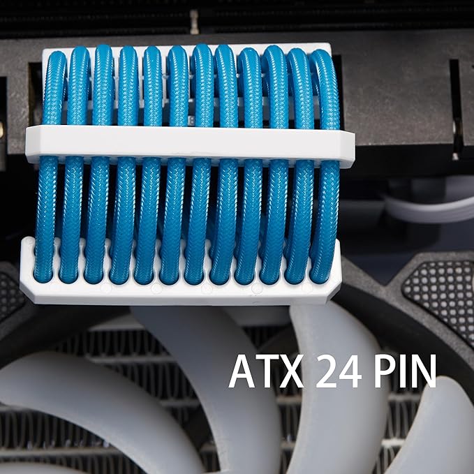 FormulaMod Cable Comb Kit for Power Cable,Sleeve Management Tools Wire Organizer Comb Includes 4x24 P+4x16P+12x8P+4x6P Computer Case Water Cooling Cable Organizer(White)