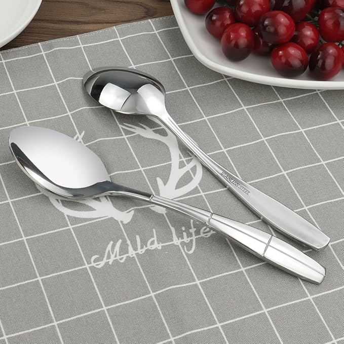Eagrye 12 Pieces Stainless Steel Dinner Spoons, Silverware Table Spoons