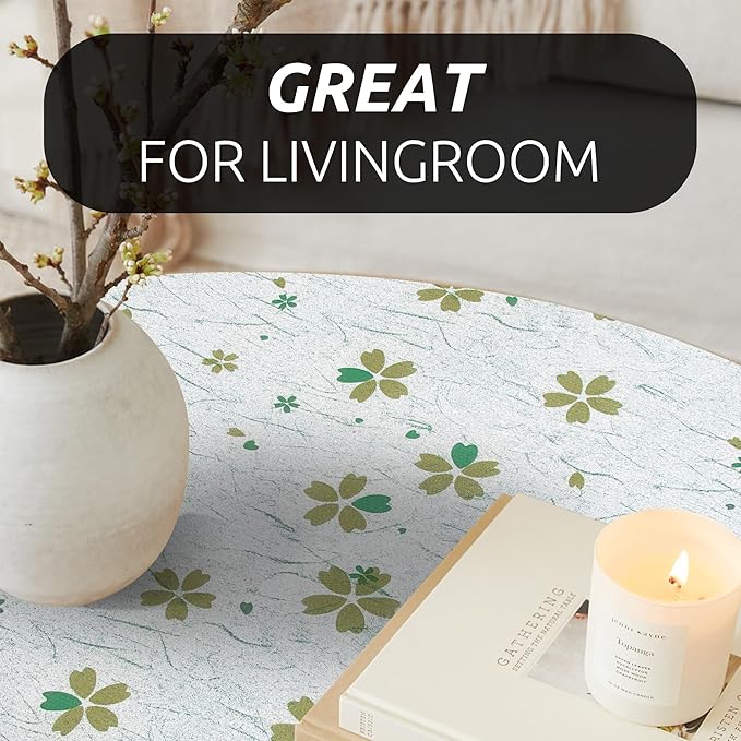 RAY STAR 12X120 Inch Shelf Liner for Kitchen Cabinets, Non-Adhesive Cabinet Liner Washable, PVC Drawer Liner for Dresser Non-Slip Bathroom (Green-Floral)(3 Roll)