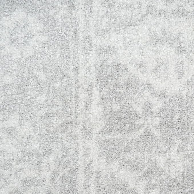 Nourison Home Astra Machine Washable Grey 6'7" x 9' Area Rug - Easy Clean, Non Shedding, Bed Room, Living Room, Dining Room, Kitchen (7' x 9')