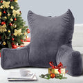 Neustern Reading Pillow for Sitting in Bed Adult, Back Pillow for Bed Shredded Memory Foam Chair Pillow with Arms and Pockets, Backrest and Support with Washable Cover for Watching TV/Gaming/Relaxing