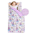 Viviland Toddler Nap Mat, Rolled Sleeping Mats with Pillow and Minky Dot Blanket for Girls, Kids Slumber Bag Nap Mat for Preschool, Daycare, Kindergarten, Travel Camping - Princess Fantasy