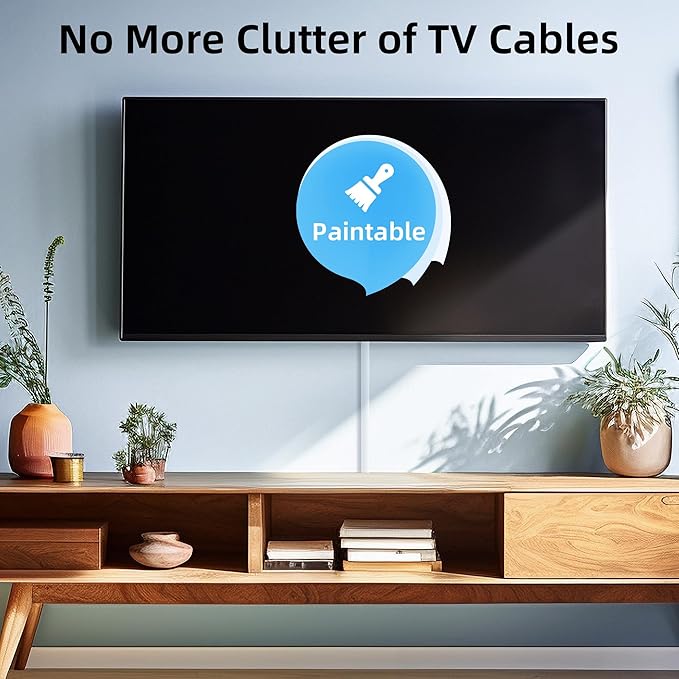 Delamu Cord Hider, 31.5in Cord Covers for Wires on Wall, Paintable Cable Hider, Easy to Use Wire Covers for Cords, Wire Hiders for TV on Wall, Cable Cover Cable Management, W0.59in H0.40in